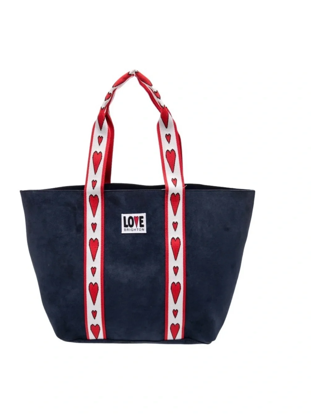 NWT Brighton Velveteen Love Tote with Red Heart Straps